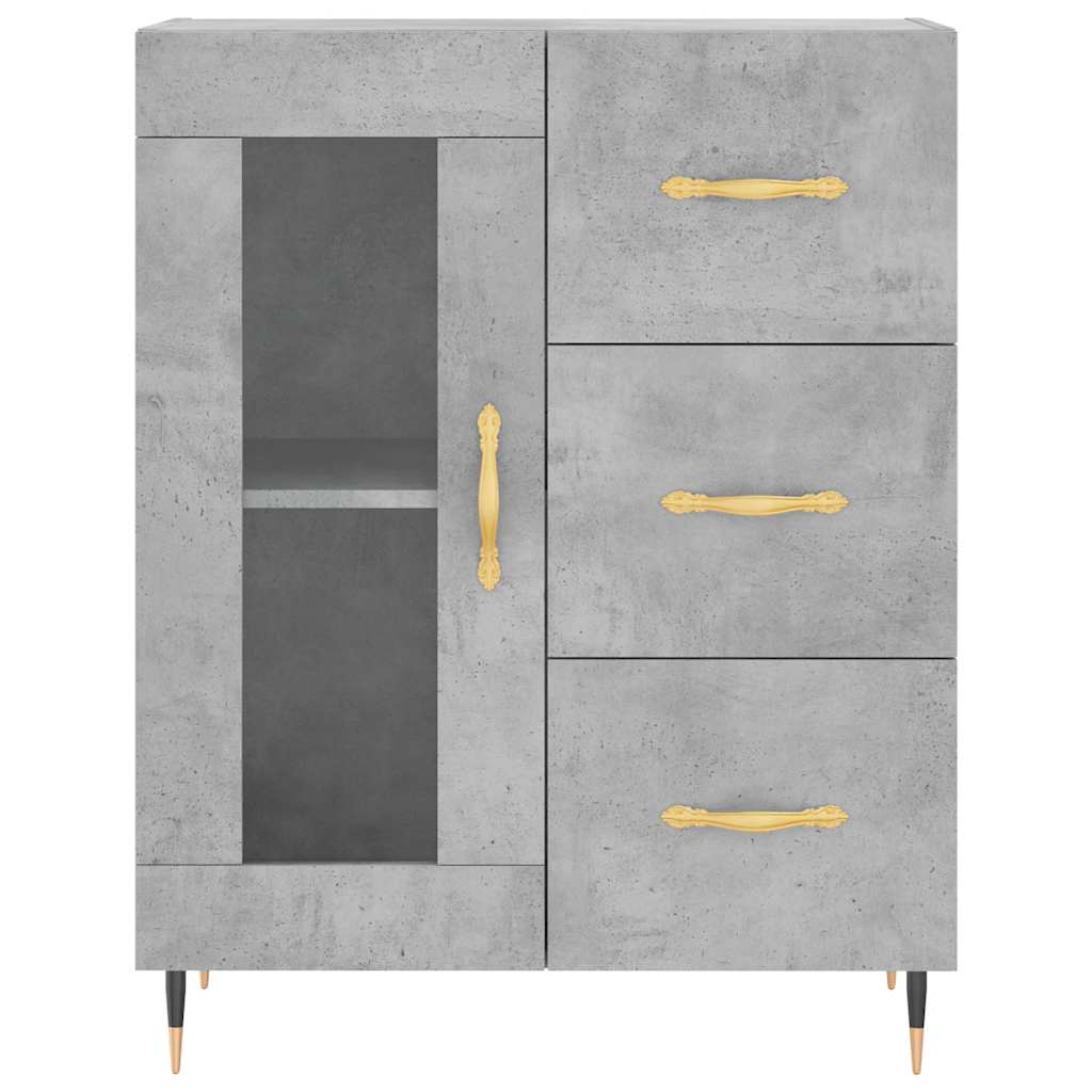 vidaXL Szafka, szarość betonu, 69,5x34x90 cm, materiał drewnopochodny