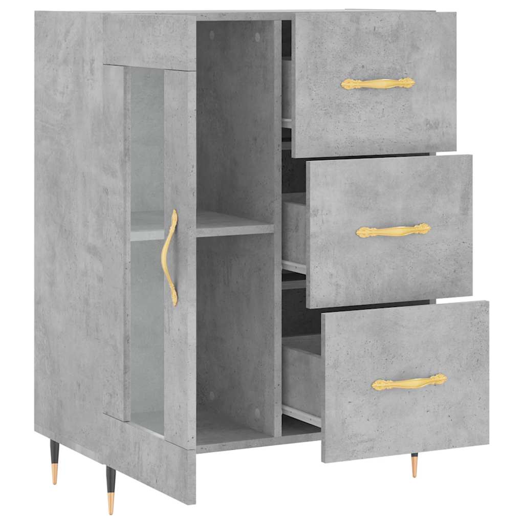 vidaXL Szafka, szarość betonu, 69,5x34x90 cm, materiał drewnopochodny