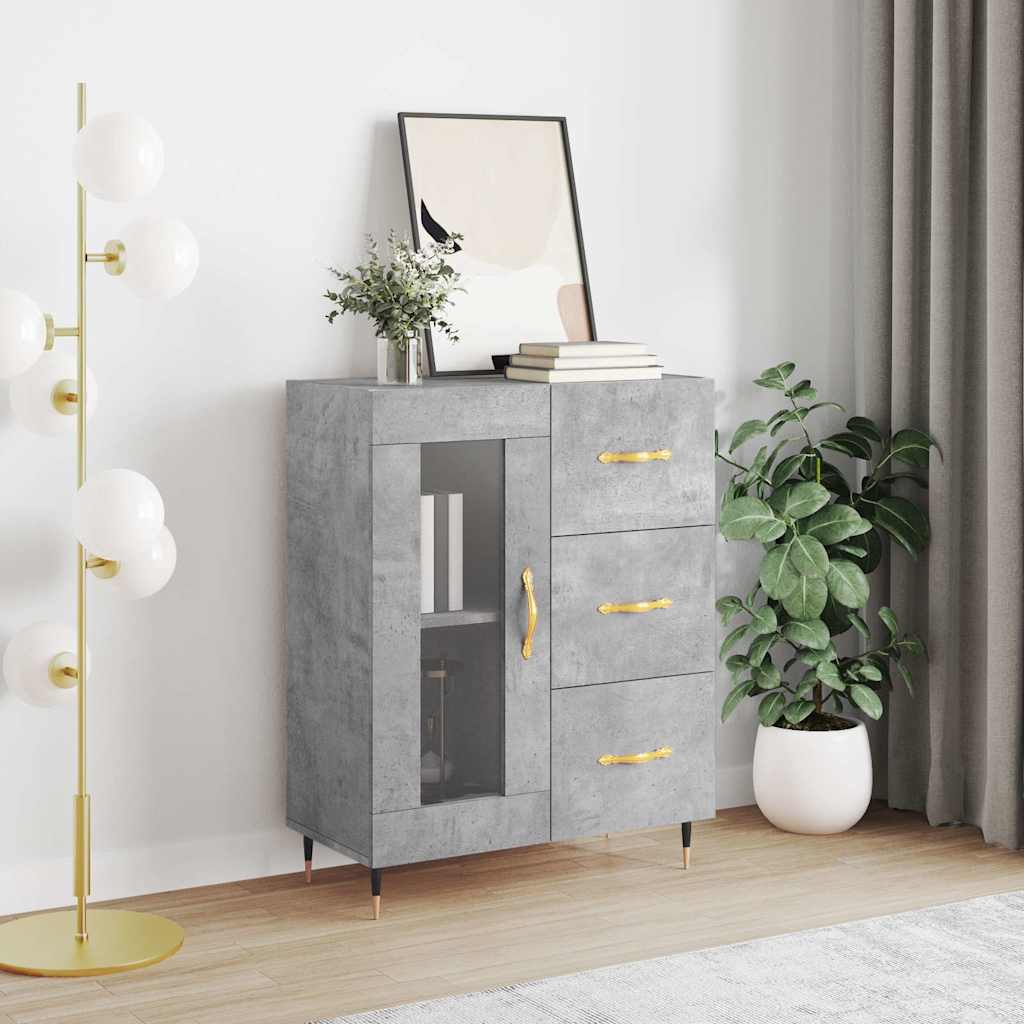vidaXL Szafka, szarość betonu, 69,5x34x90 cm, materiał drewnopochodny