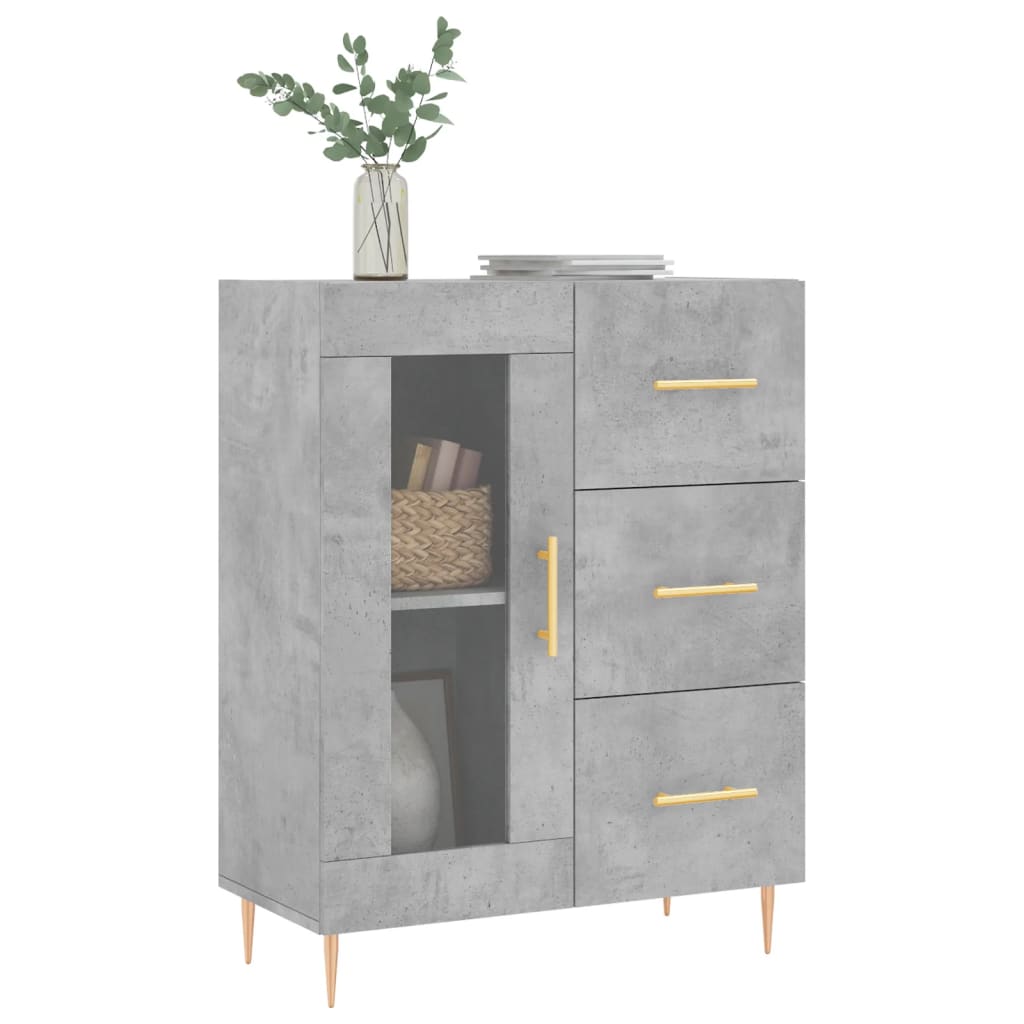 vidaXL Szafka, szarość betonu, 69,5x34x90 cm, materiał drewnopochodny