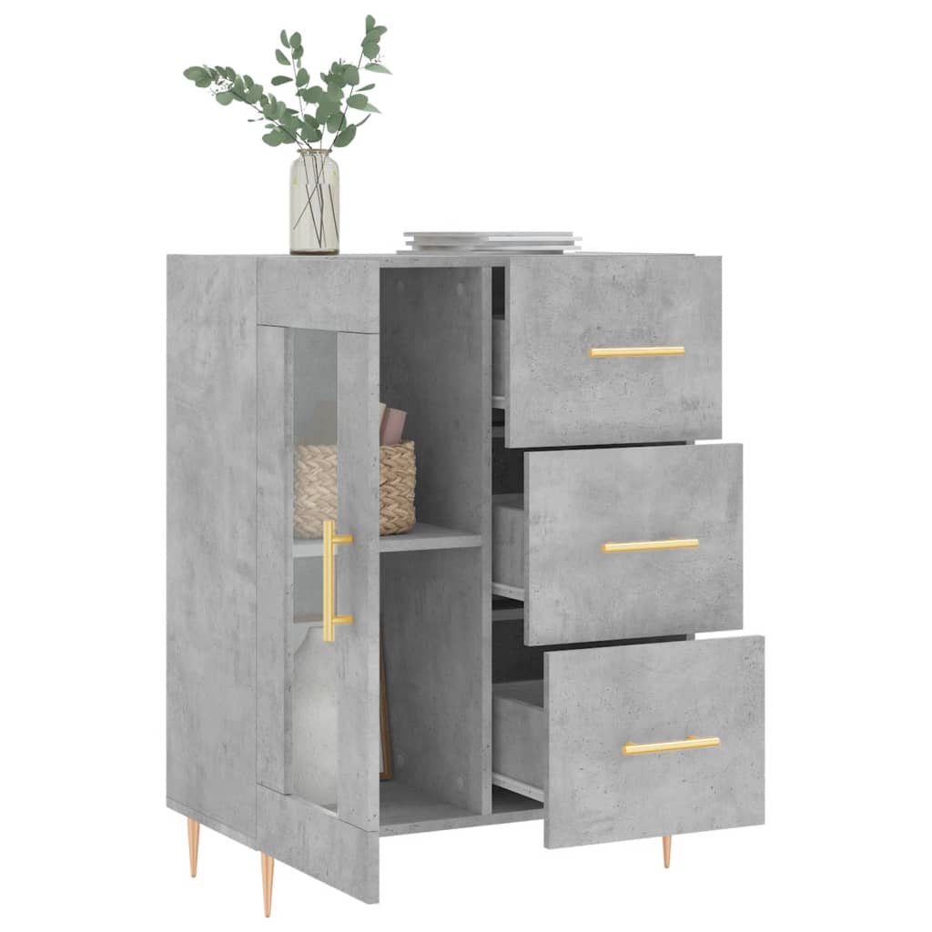 vidaXL Szafka, szarość betonu, 69,5x34x90 cm, materiał drewnopochodny