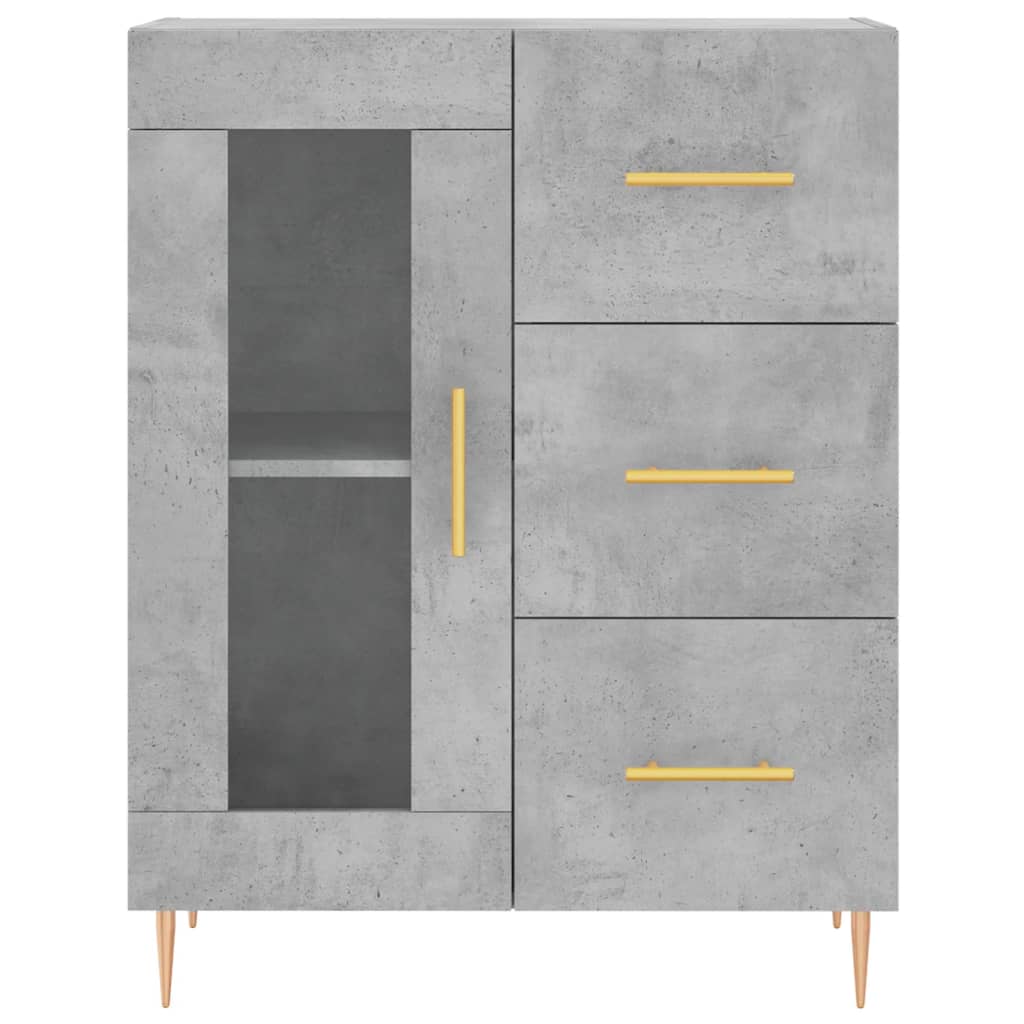 vidaXL Szafka, szarość betonu, 69,5x34x90 cm, materiał drewnopochodny