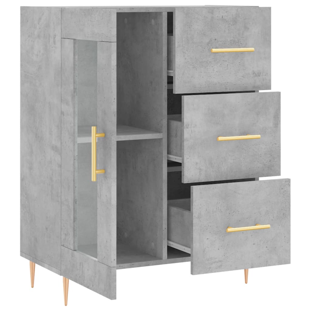 vidaXL Szafka, szarość betonu, 69,5x34x90 cm, materiał drewnopochodny