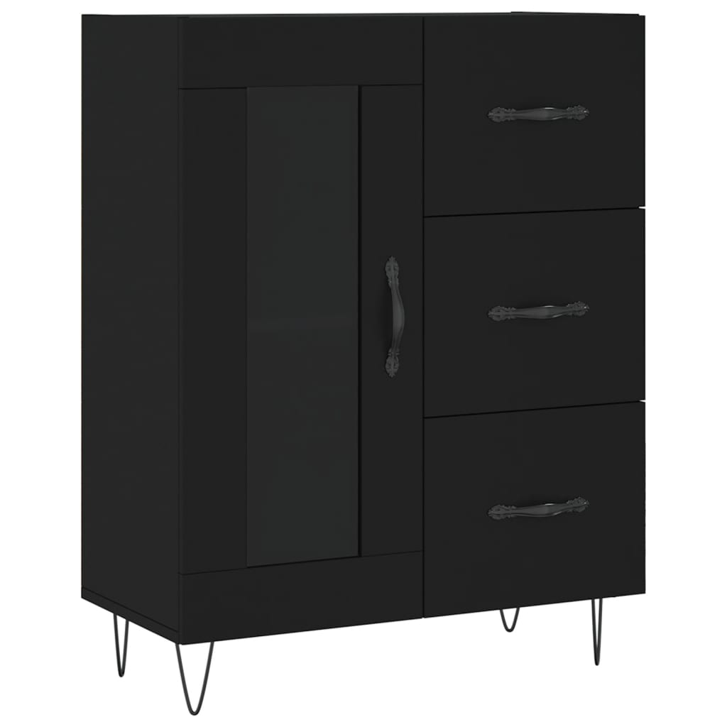 vidaXL Szafka, czarna, 69,5x34x90 cm, materiał drewnopochodny