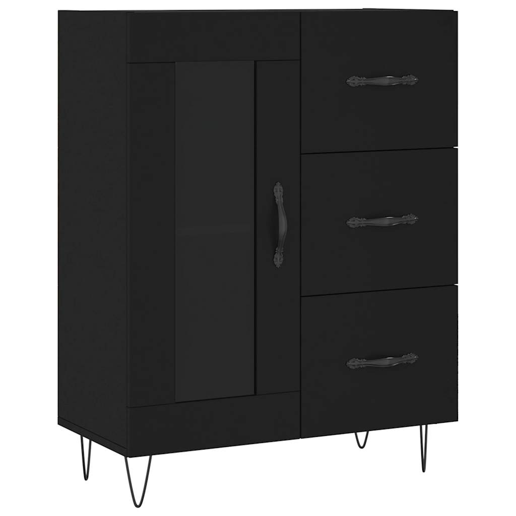 vidaXL Szafka, czarna, 69,5x34x90 cm, materiał drewnopochodny