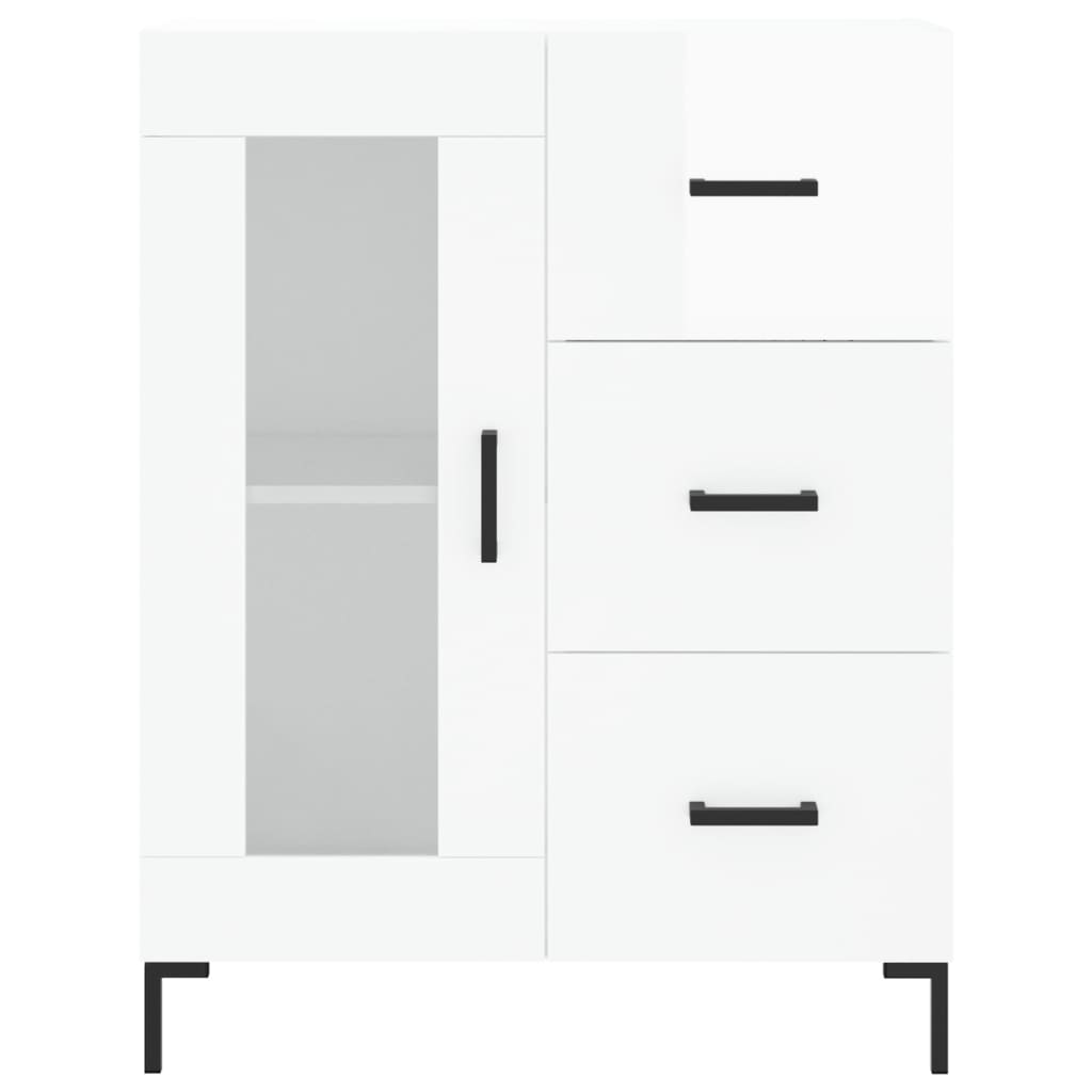 vidaXL Szafka, biała, połysk, 69,5x34x90 cm, materiał drewnopochodny