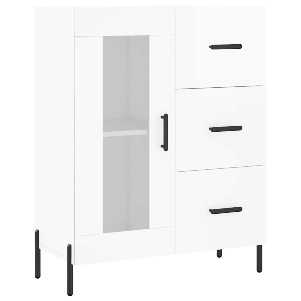 vidaXL Szafka, biała, połysk, 69,5x34x90 cm, materiał drewnopochodny