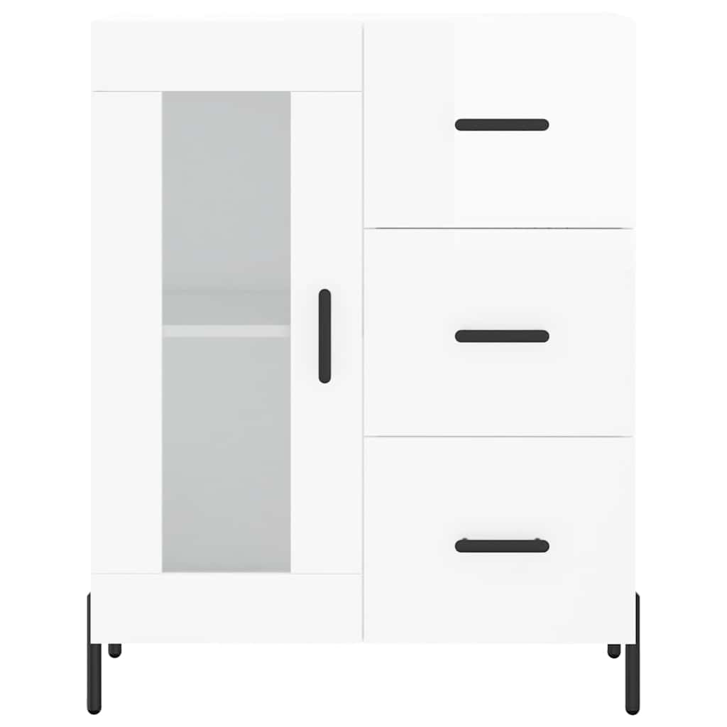 vidaXL Szafka, biała, połysk, 69,5x34x90 cm, materiał drewnopochodny