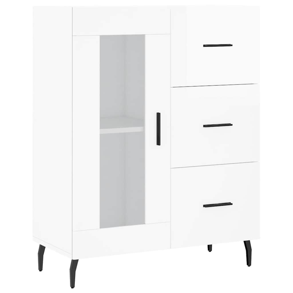 vidaXL Szafka, biała, połysk, 69,5x34x90 cm, materiał drewnopochodny
