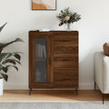 vidaXL Szafka, brązowy dąb, 69,5x34x90 cm, materiał drewnopochodny