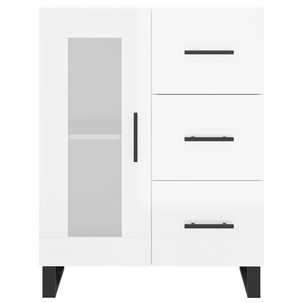 vidaXL Szafka, biała, połysk, 69,5x34x90 cm, materiał drewnopochodny