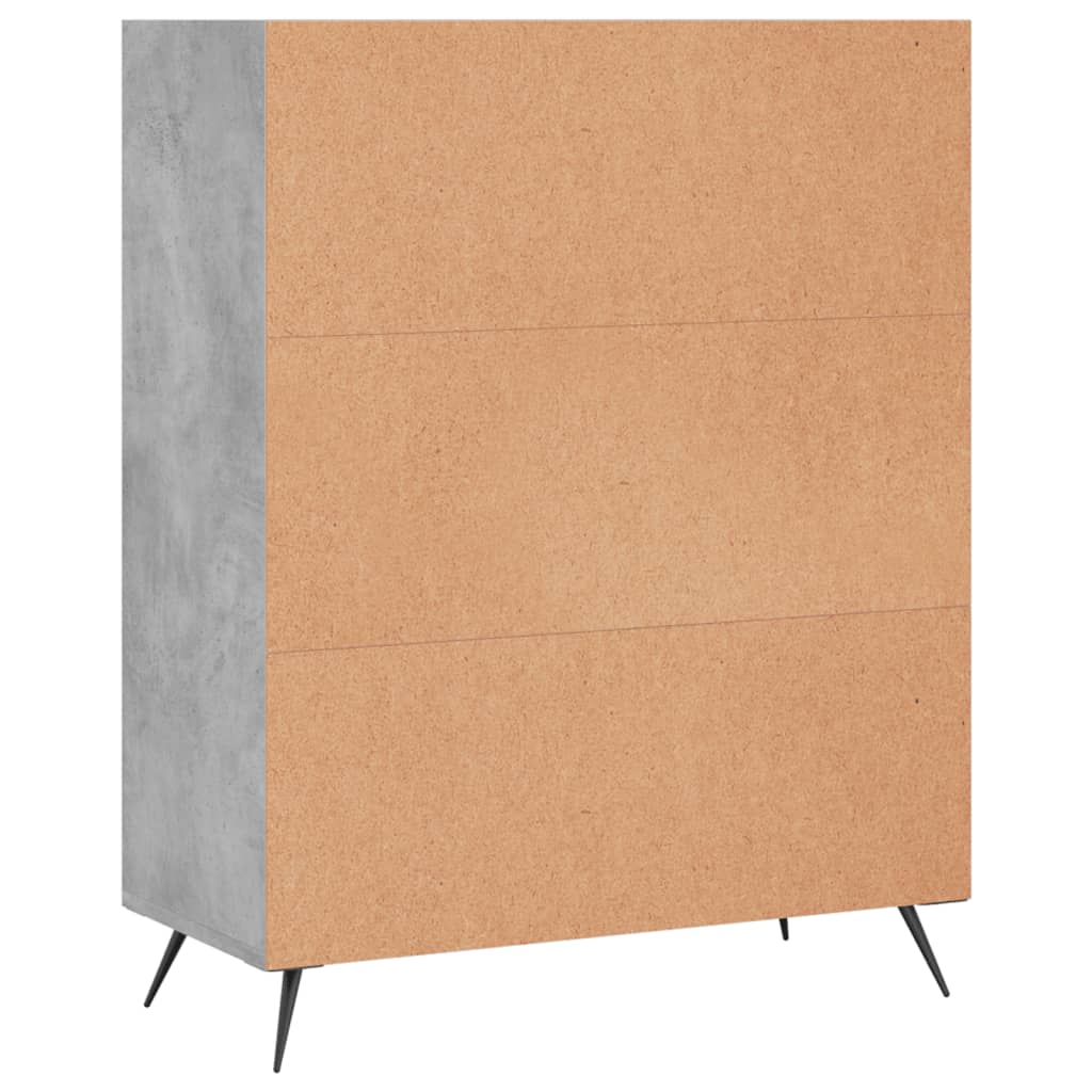 vidaXL Regał, szarość betonu, 69,5x32,5x90 cm, materiał drewnopochodny