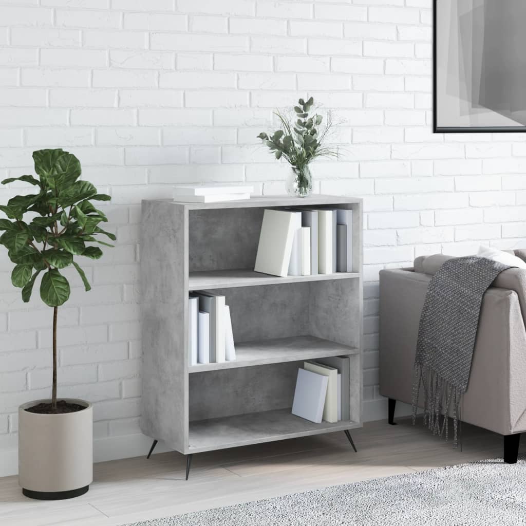vidaXL Regał, szarość betonu, 69,5x32,5x90 cm, materiał drewnopochodny