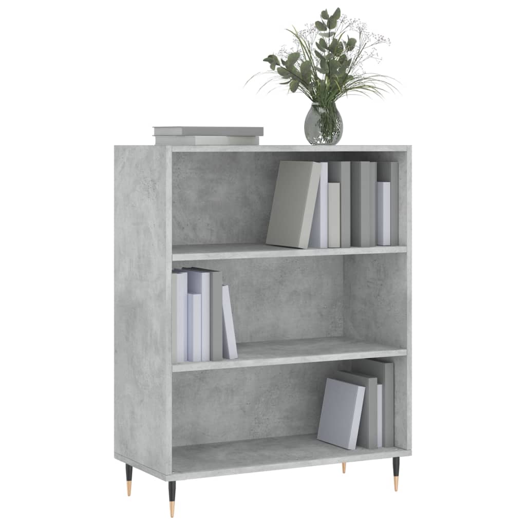 vidaXL Regał, szarość betonu, 69,5x32,5x90 cm, materiał drewnopochodny