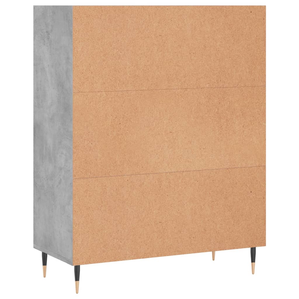 vidaXL Regał, szarość betonu, 69,5x32,5x90 cm, materiał drewnopochodny