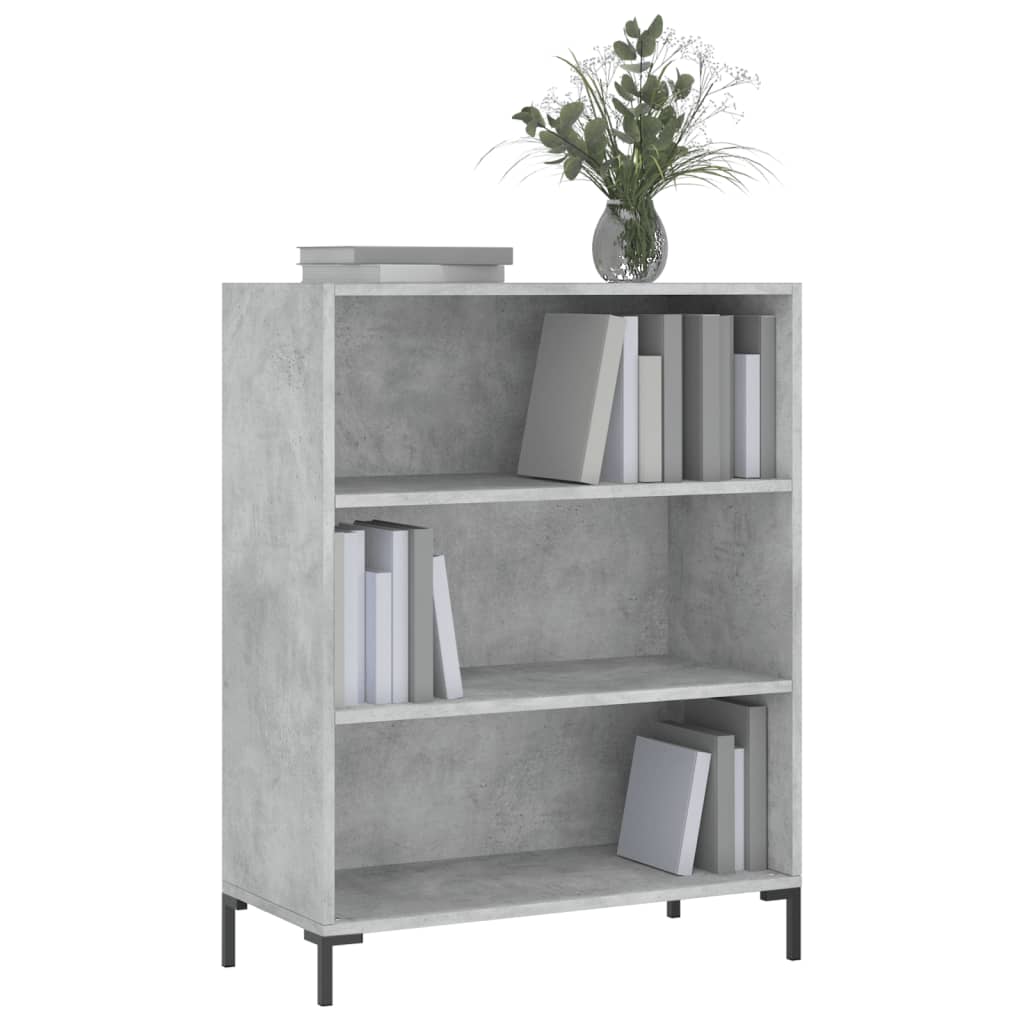 vidaXL Regał, szarość betonu, 69,5x32,5x90 cm, materiał drewnopochodny