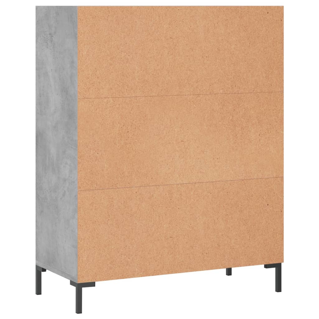 vidaXL Regał, szarość betonu, 69,5x32,5x90 cm, materiał drewnopochodny
