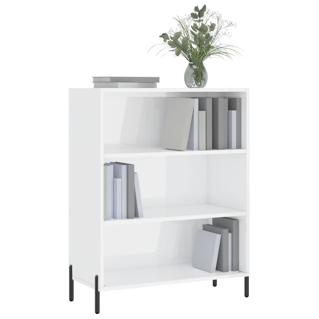 vidaXL Regał, biały, 69,5x32,5x90 cm, materiał drewnopochodny