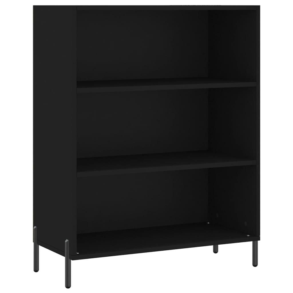 vidaXL Regał, czarny, 69,5x32,5x90 cm, materiał drewnopochodny