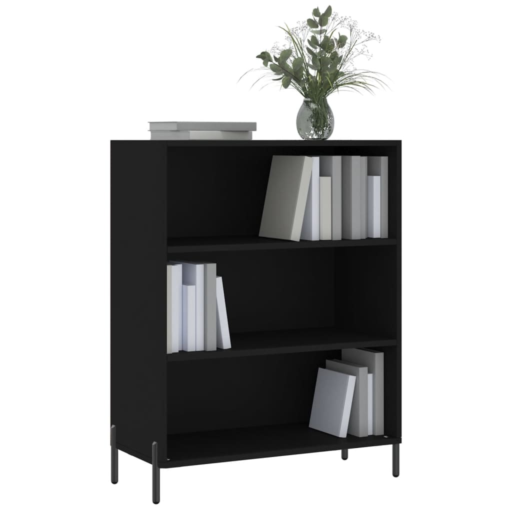 vidaXL Regał, czarny, 69,5x32,5x90 cm, materiał drewnopochodny