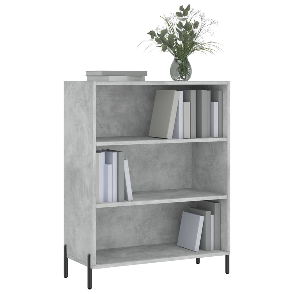 vidaXL Regał, szarość betonu, 69,5x32,5x90 cm, materiał drewnopochodny