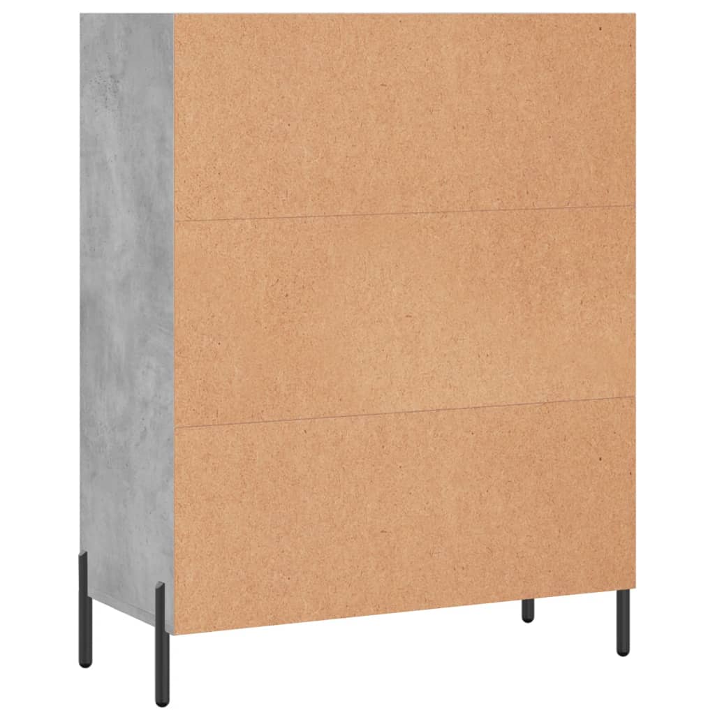 vidaXL Regał, szarość betonu, 69,5x32,5x90 cm, materiał drewnopochodny