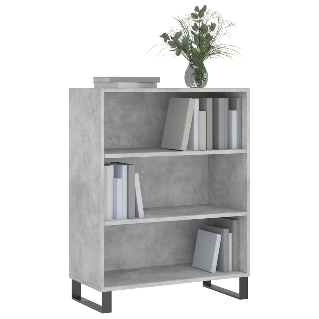 vidaXL Regał, szarość betonu, 69,5x32,5x90 cm, materiał drewnopochodny