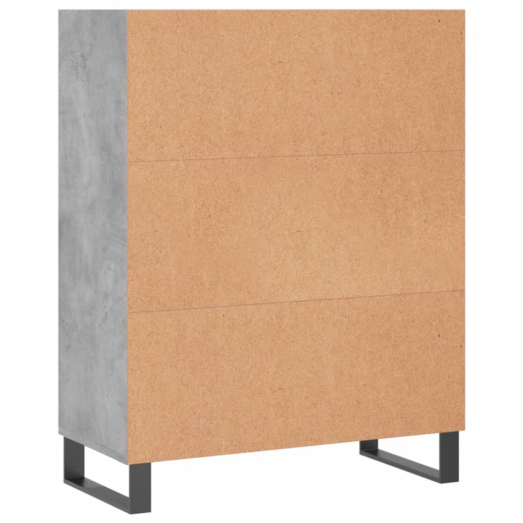 vidaXL Regał, szarość betonu, 69,5x32,5x90 cm, materiał drewnopochodny