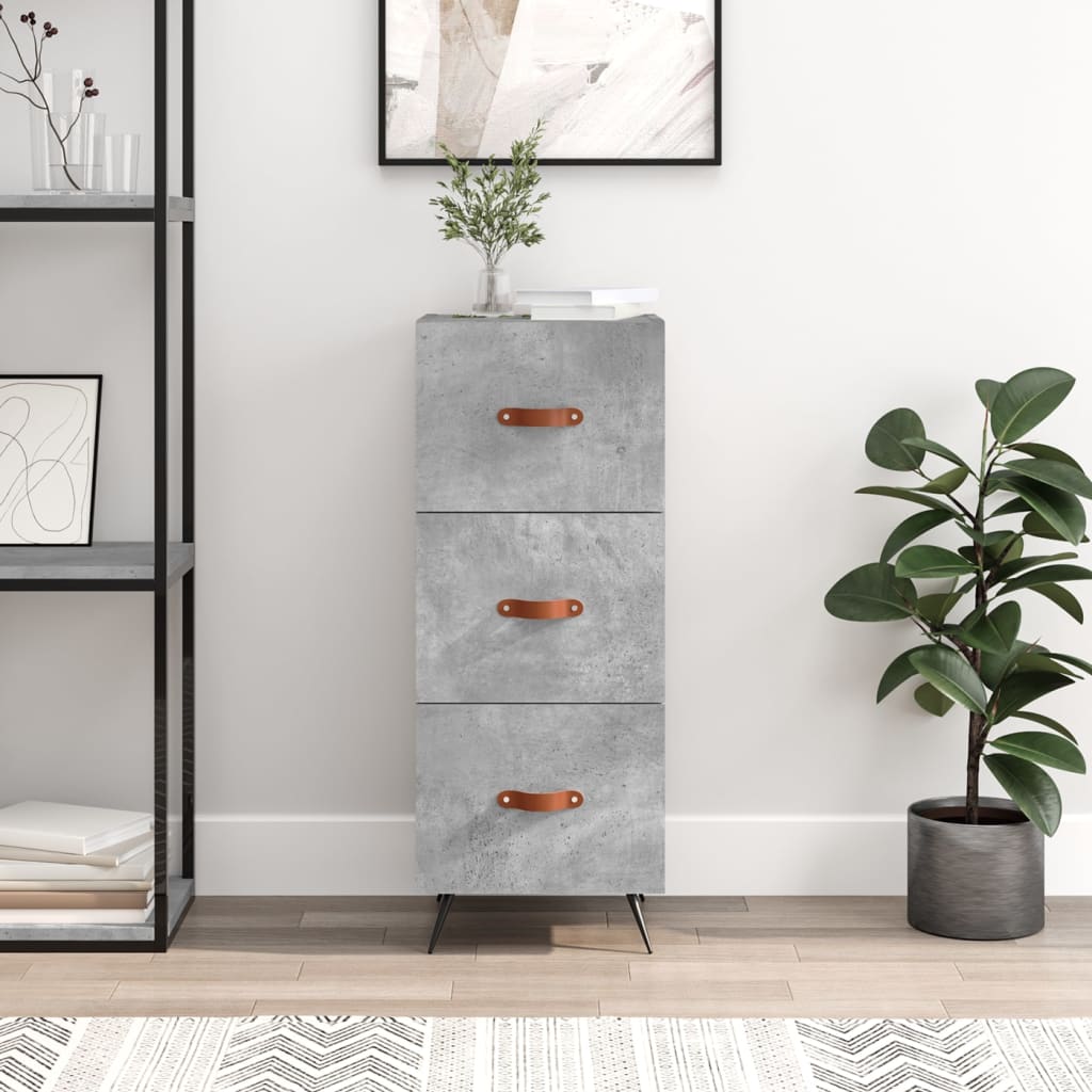 vidaXL Szafka, szarość betonu, 34,5x34x90 cm, materiał drewnopochodny