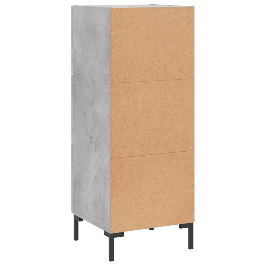 vidaXL Szafka, szarość betonu, 34,5x34x90 cm, materiał drewnopochodny