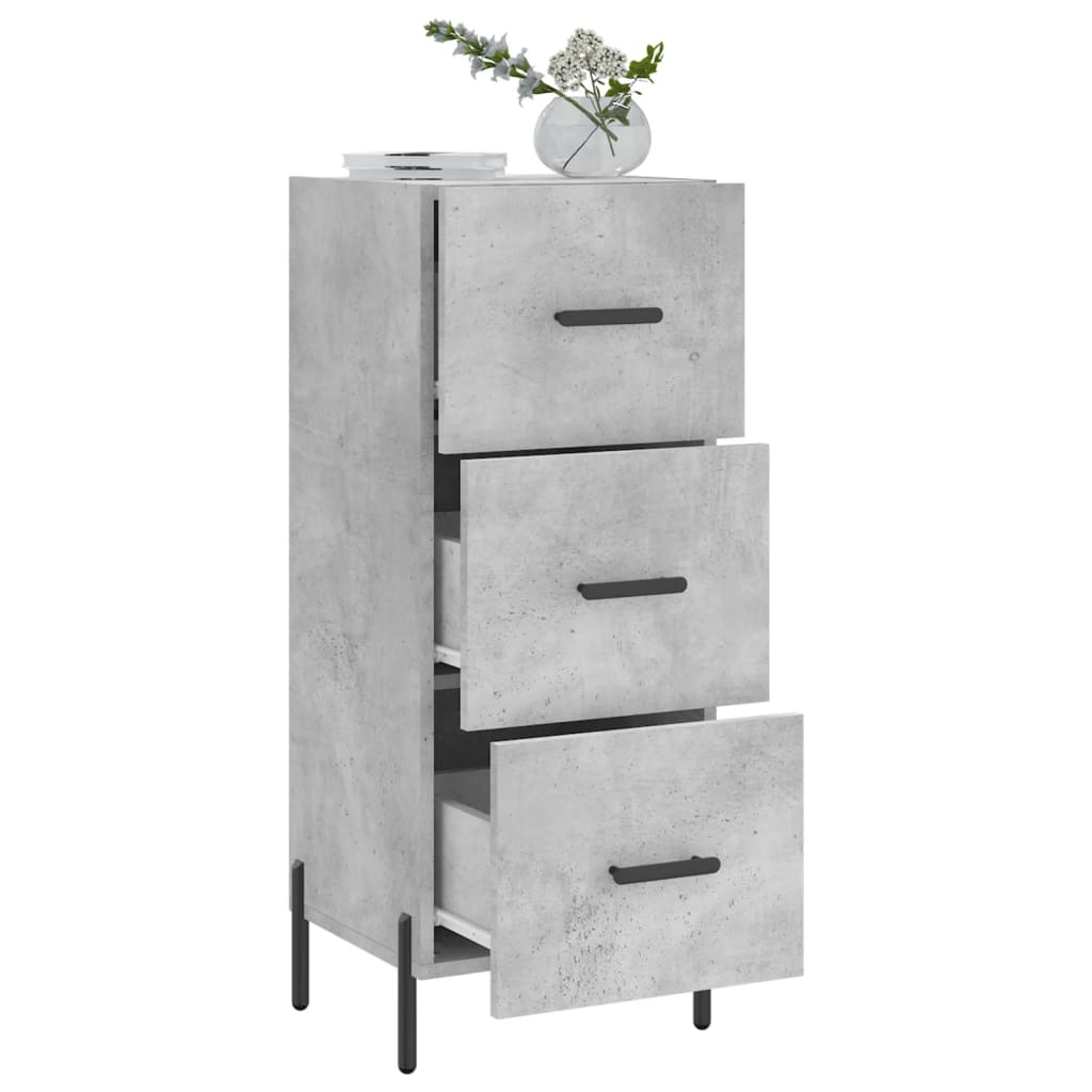 vidaXL Szafka, szarość betonu, 34,5x34x90 cm, materiał drewnopochodny