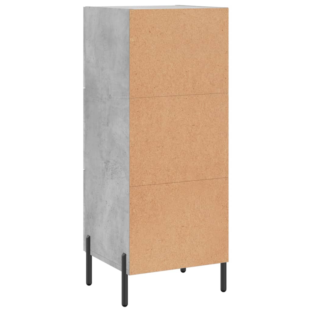 vidaXL Szafka, szarość betonu, 34,5x34x90 cm, materiał drewnopochodny