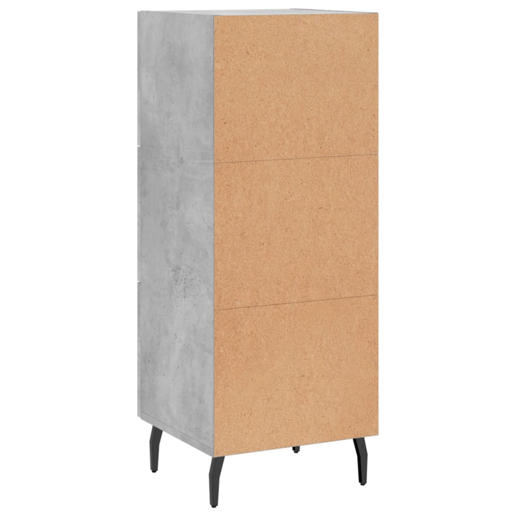 vidaXL Szafka, szarość betonu, 34,5x34x90 cm, materiał drewnopochodny