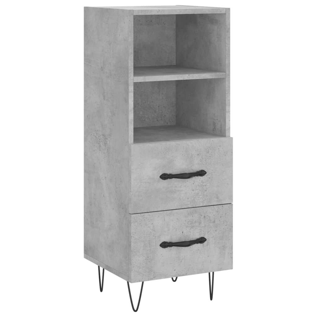 vidaXL Szafka, szarość betonu, 34,5x34x90 cm, materiał drewnopochodny
