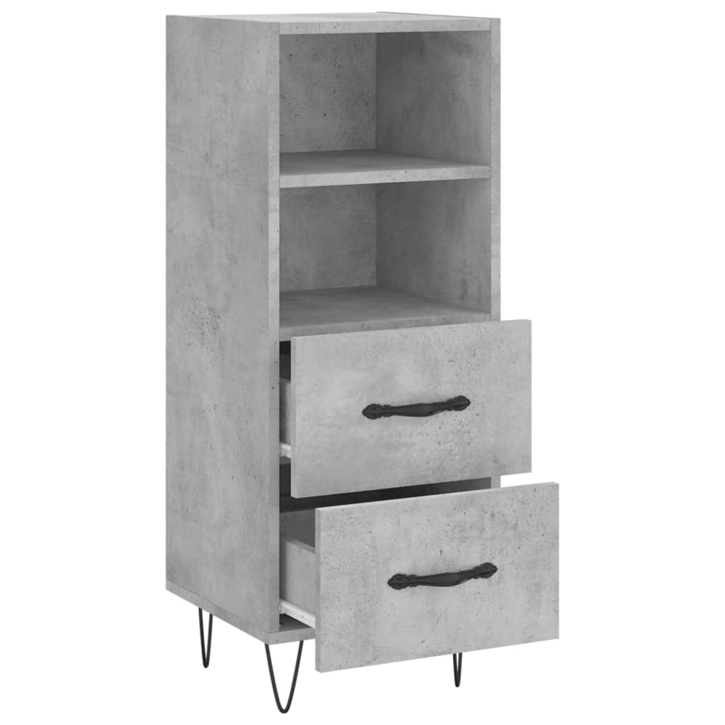 vidaXL Szafka, szarość betonu, 34,5x34x90 cm, materiał drewnopochodny