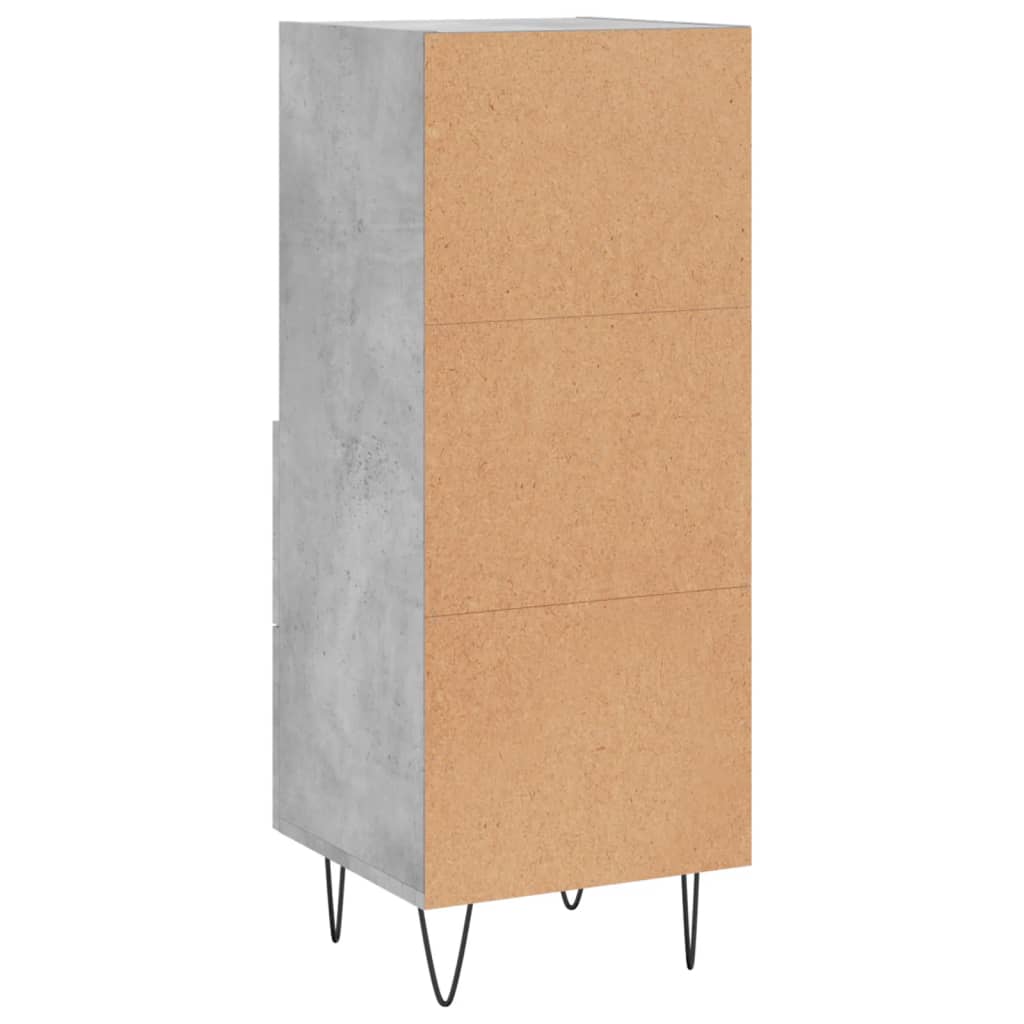 vidaXL Szafka, szarość betonu, 34,5x34x90 cm, materiał drewnopochodny