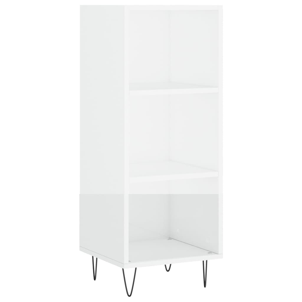 vidaXL Szafka, biała, połysk, 34,5x32,5x90 cm, materiał drewnopochodny