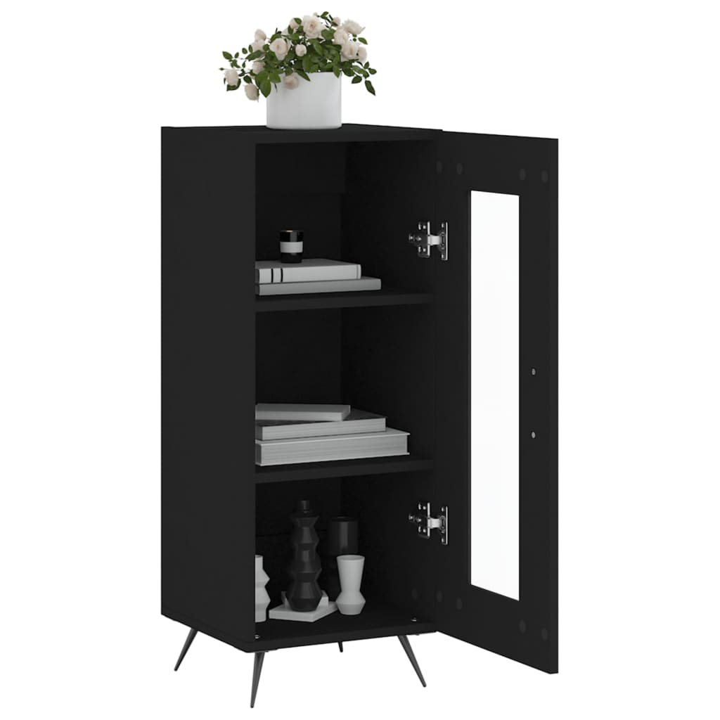 vidaXL Szafka, czarna, 34,5x34x90 cm, materiał drewnopochodny