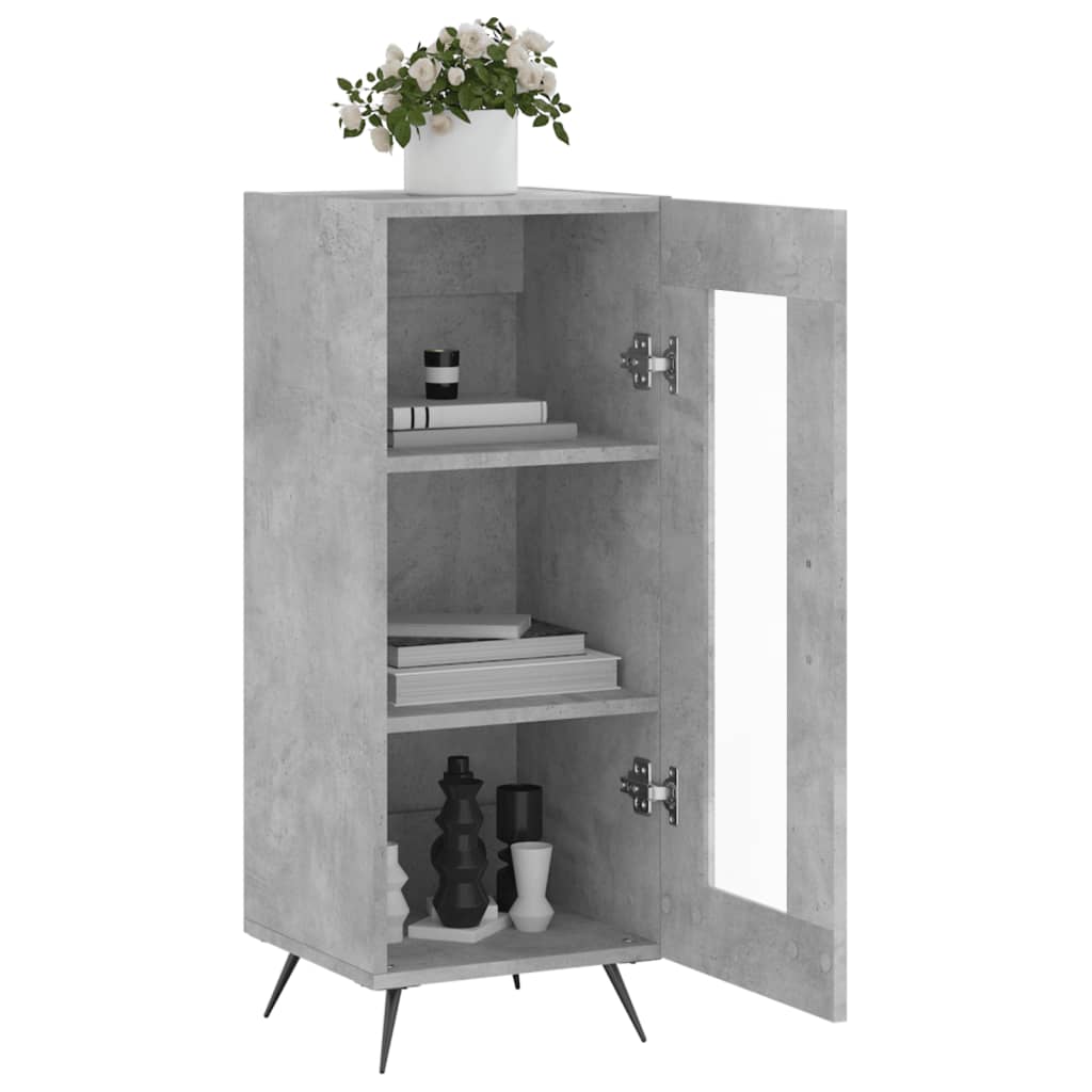 vidaXL Szafka, szarość betonu, 34,5x34x90 cm, materiał drewnopochodny