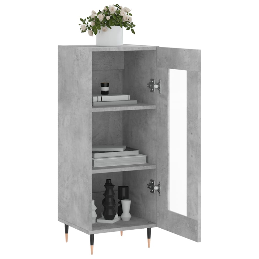 vidaXL Szafka, szarość betonu, 34,5x34x90 cm, materiał drewnopochodny