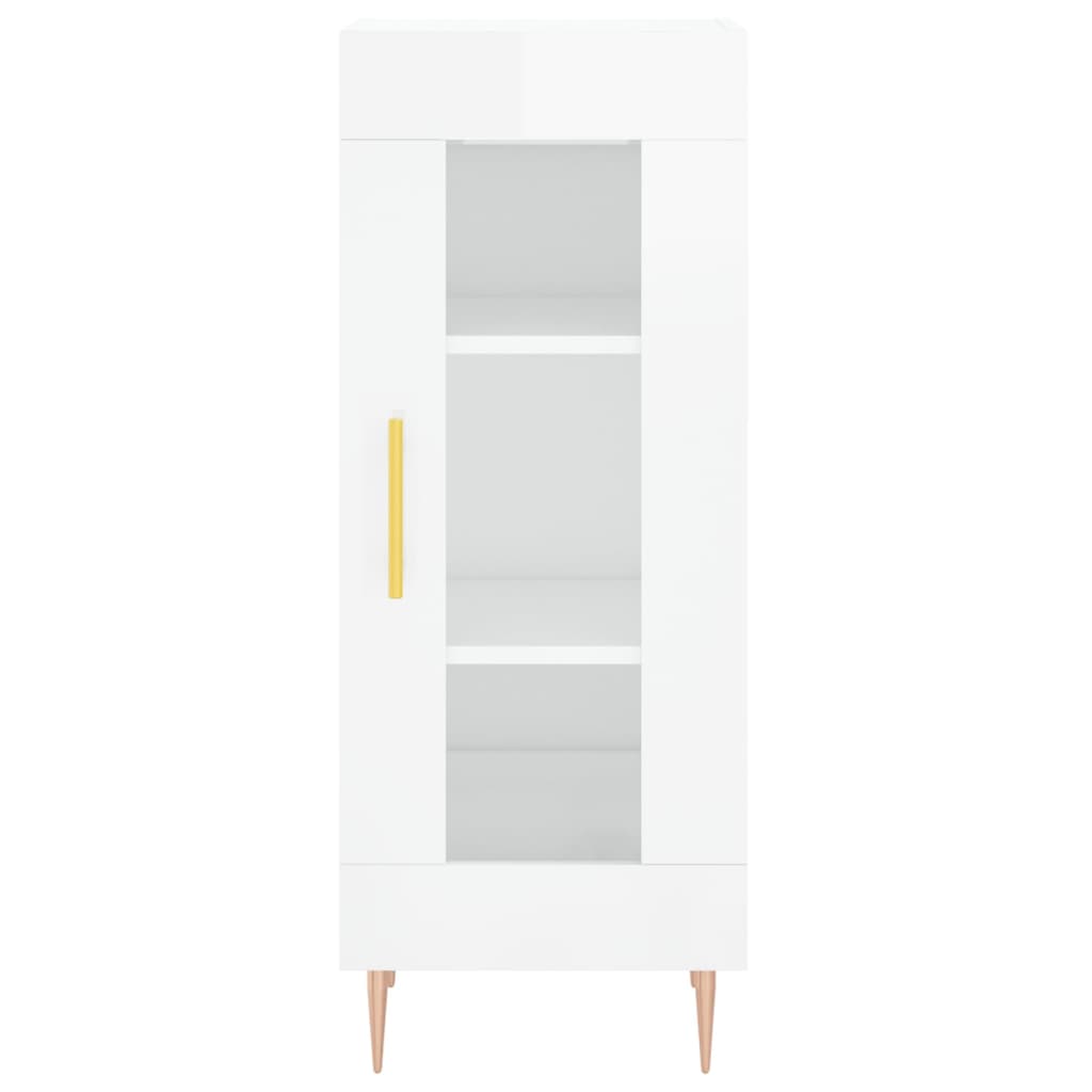 vidaXL Szafka, biała, połysk, 34,5x34x90 cm, materiał drewnopochodny