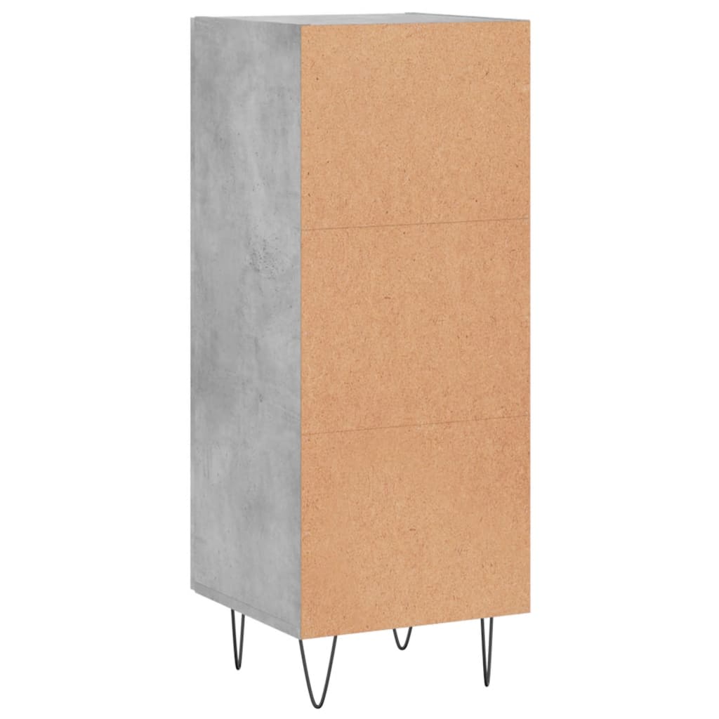 vidaXL Szafka, szarość betonu, 34,5x34x90 cm, materiał drewnopochodny