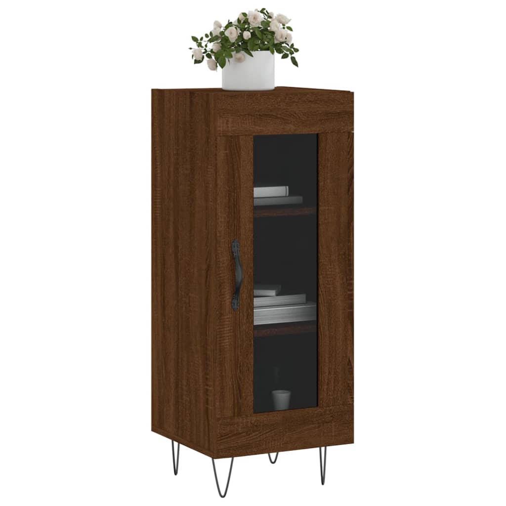 vidaXL Szafka, brązowy dąb, 34,5x34x90 cm, materiał drewnopochodny