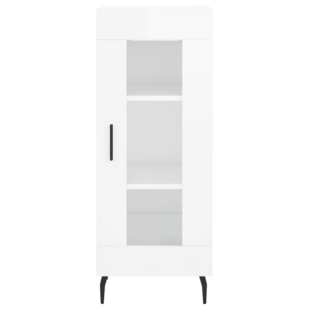 vidaXL Szafka, biała, połysk, 34,5x34x90 cm, materiał drewnopochodny