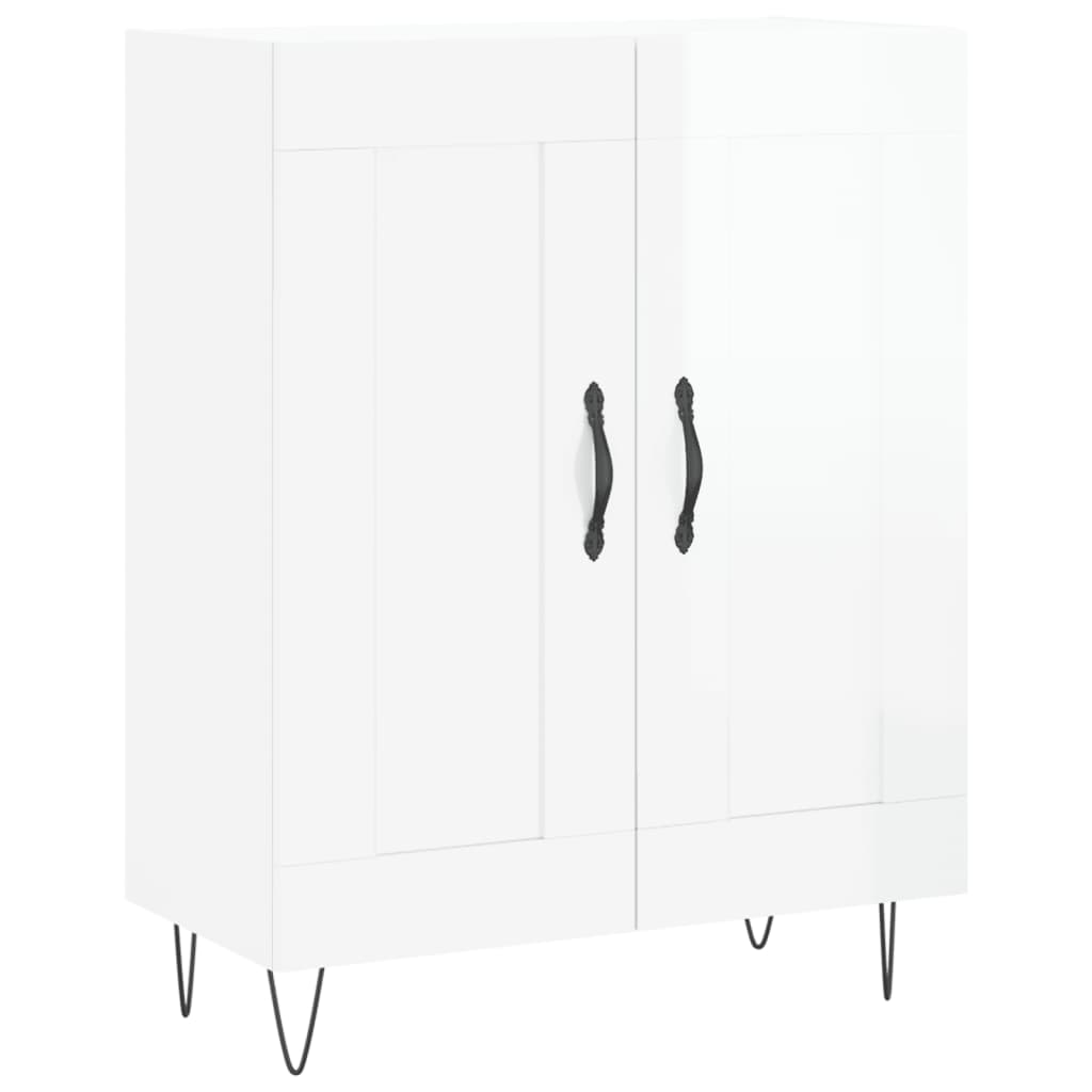 vidaXL Szafka, biała, połysk, 69,5x34x90 cm, materiał drewnopochodny