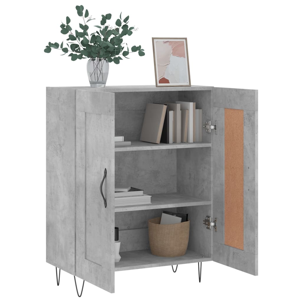 vidaXL Szafka, szarość betonu, 69,5x34x90 cm, materiał drewnopochodny