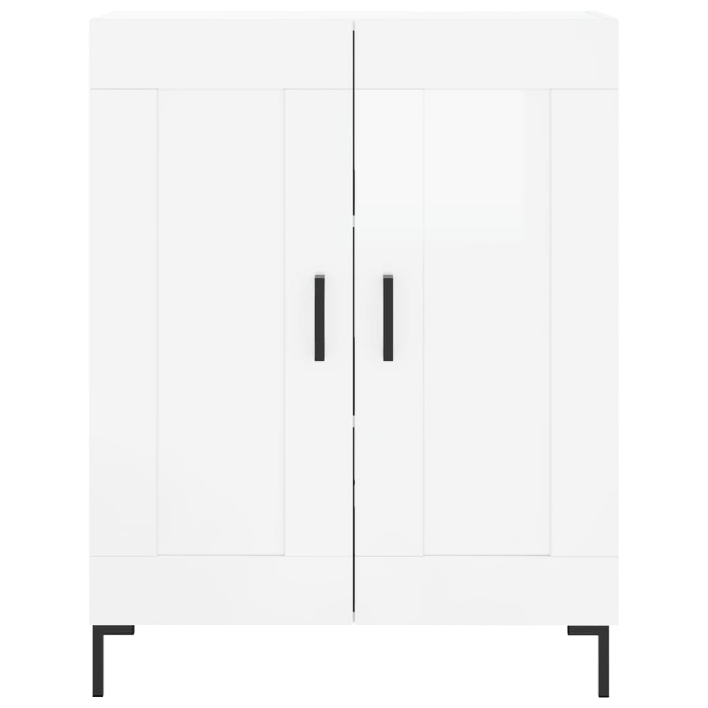 vidaXL Szafka, biała, połysk, 69,5x34x90 cm, materiał drewnopochodny