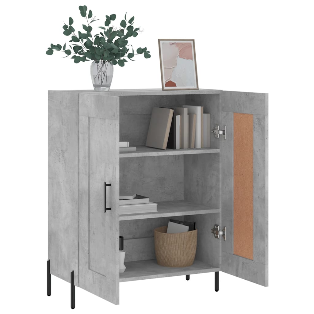 vidaXL Szafka, szarość betonu, 69,5x34x90 cm, materiał drewnopochodny