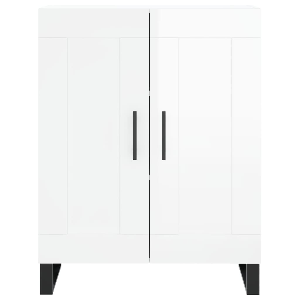 vidaXL Szafka, biała, połysk, 69,5x34x90 cm, materiał drewnopochodny