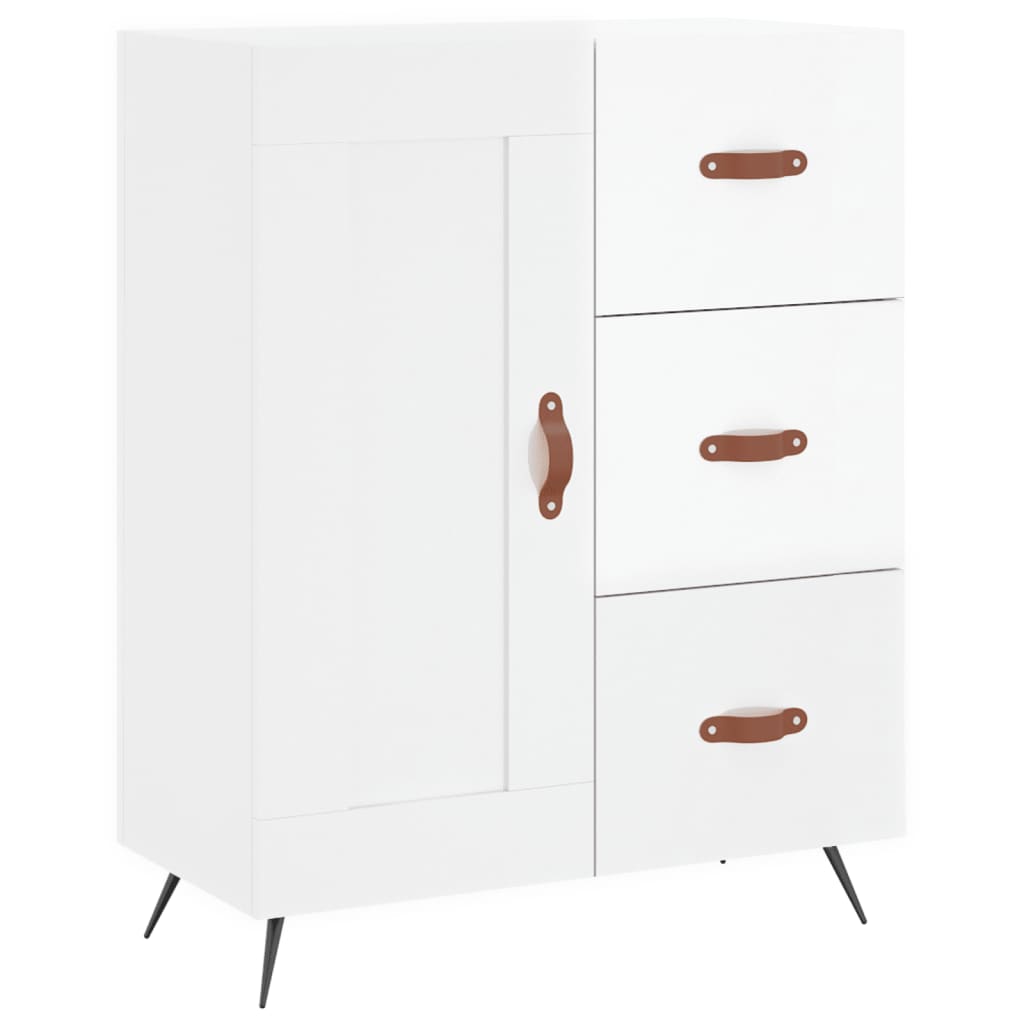 vidaXL Szafka, biała, połysk, 69,5x34x90 cm, materiał drewnopochodny